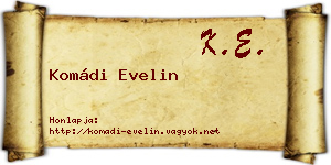 Komádi Evelin névjegykártya